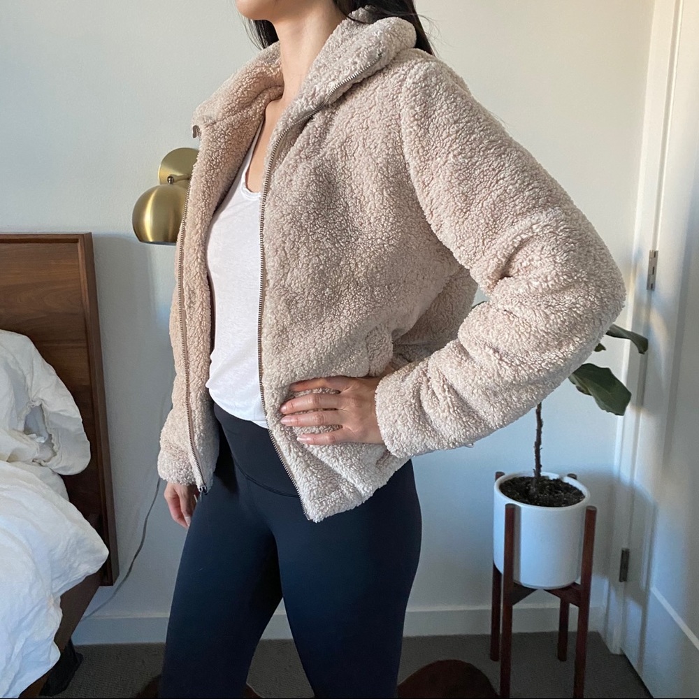 Lucky Brand Tan Teddy Zip Up Jacket - Size XS - Picture 5 of 15